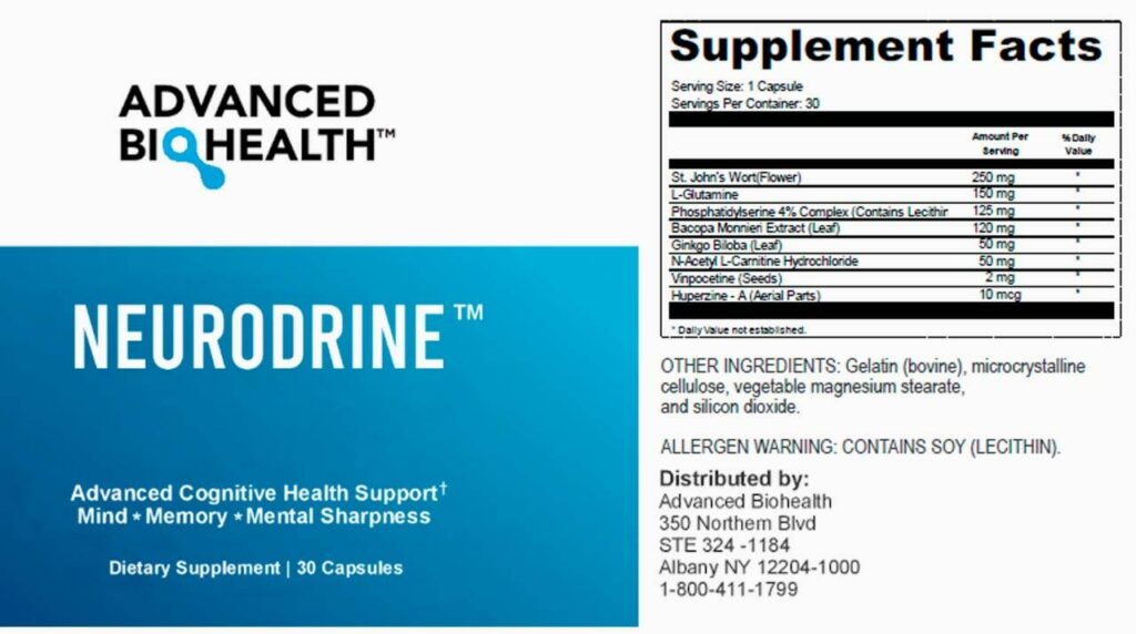 Neurodrine Ingredients