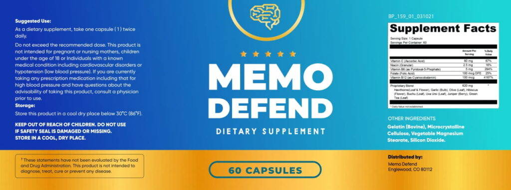 MemoDefend Ingredients