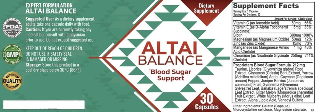 Altai Balance ingredients