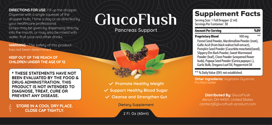 GlucoFlush label