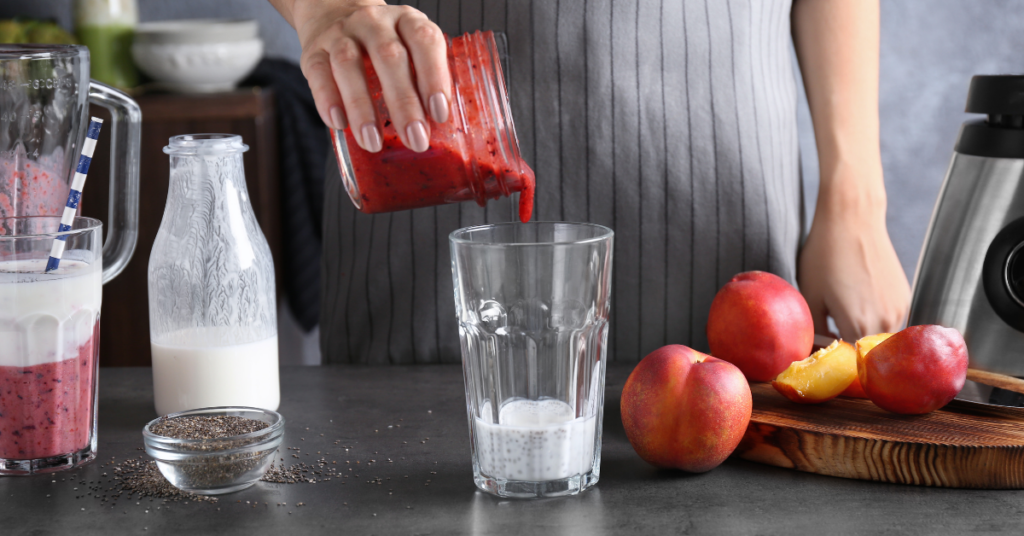 preparing smoothie